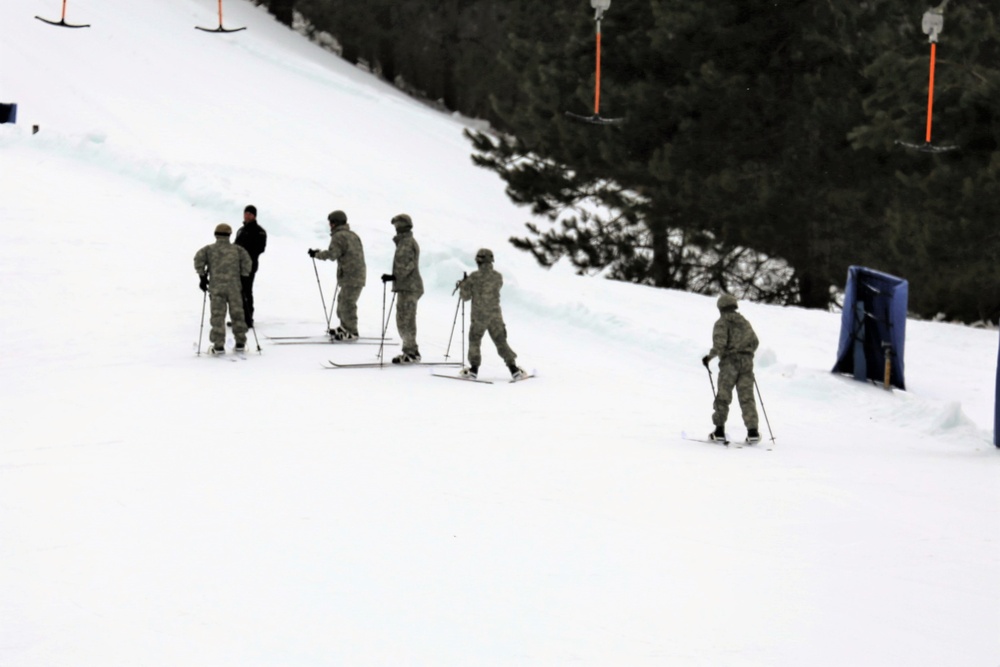 Students learn skiing techniques during Cold-Weather Operations Course at Fort McCoy