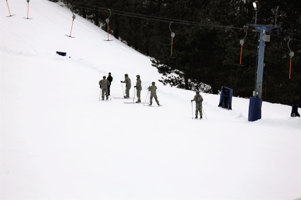 Students learn skiing techniques during Cold-Weather Operations Course at Fort McCoy