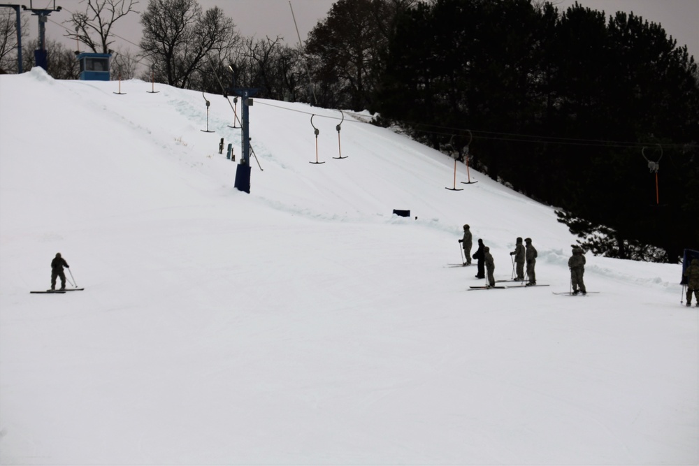 Students learn skiing techniques during Cold-Weather Operations Course at Fort McCoy