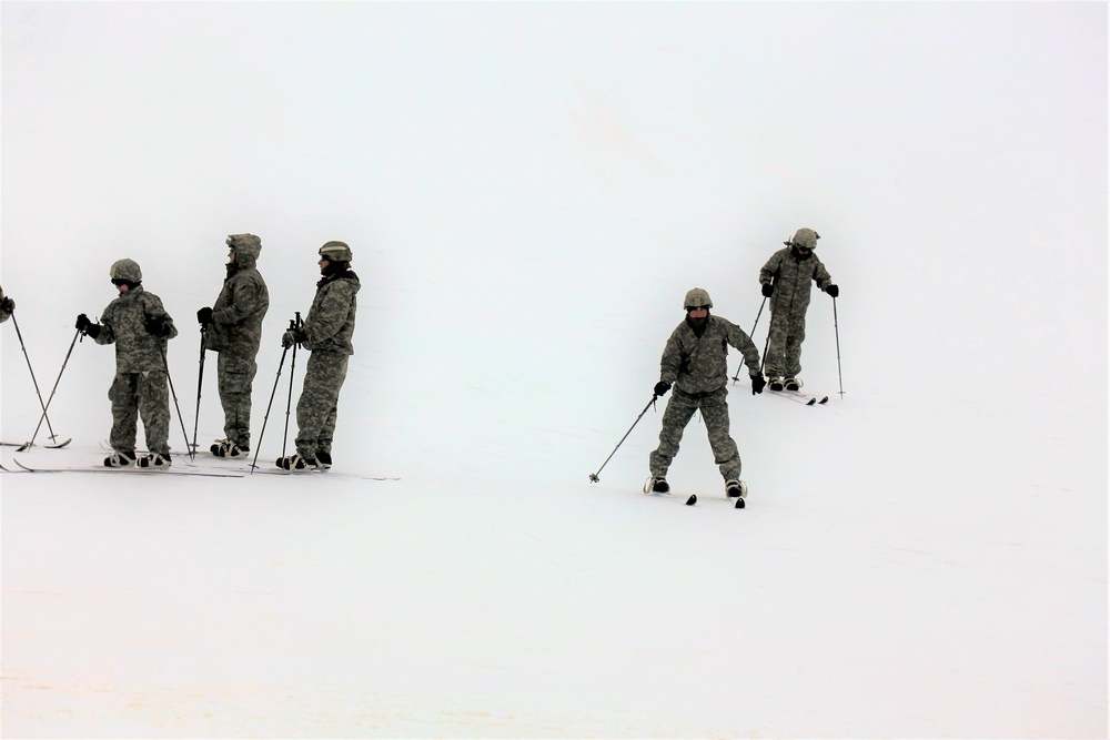 Students learn skiing techniques during Cold-Weather Operations Course at Fort McCoy