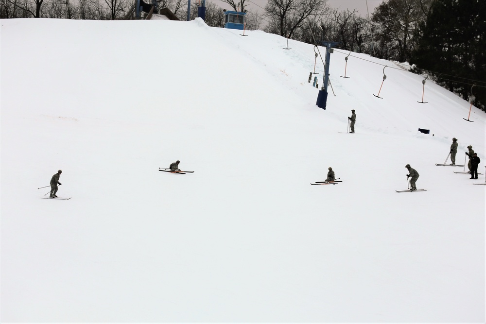 Students learn skiing techniques during Cold-Weather Operations Course at Fort McCoy