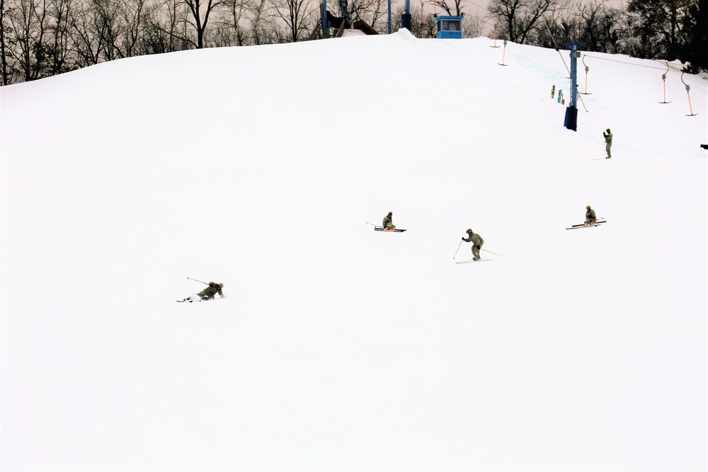 Students learn skiing techniques during Cold-Weather Operations Course at Fort McCoy