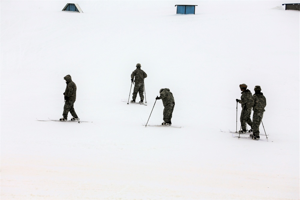 Students learn skiing techniques during Cold-Weather Operations Course at Fort McCoy