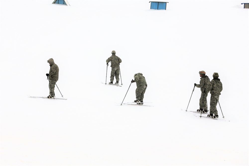 Students learn skiing techniques during Cold-Weather Operations Course at Fort McCoy