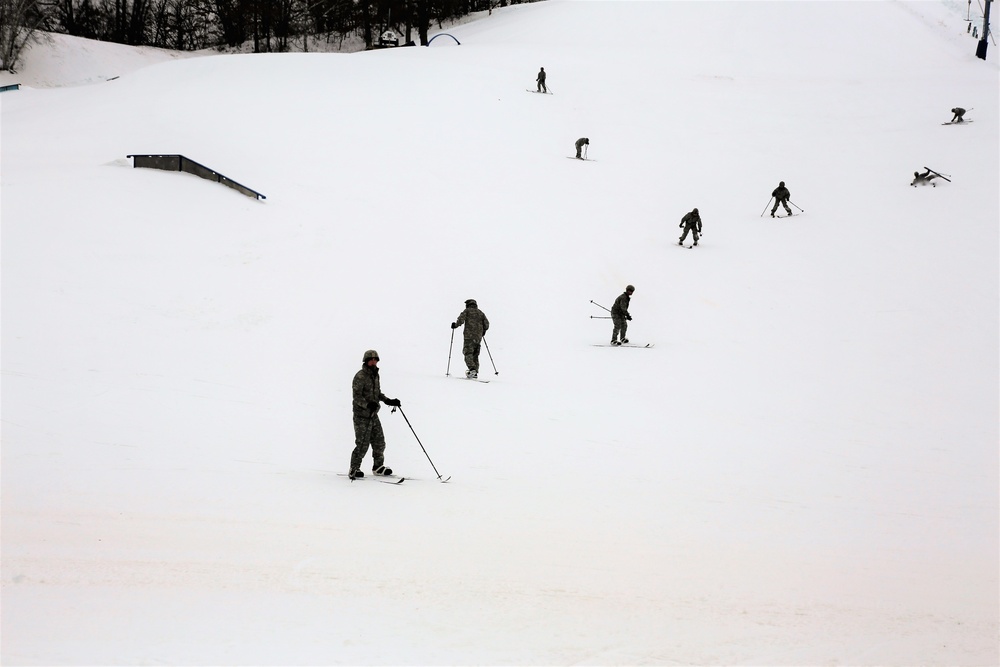 Students learn skiing techniques during Cold-Weather Operations Course at Fort McCoy