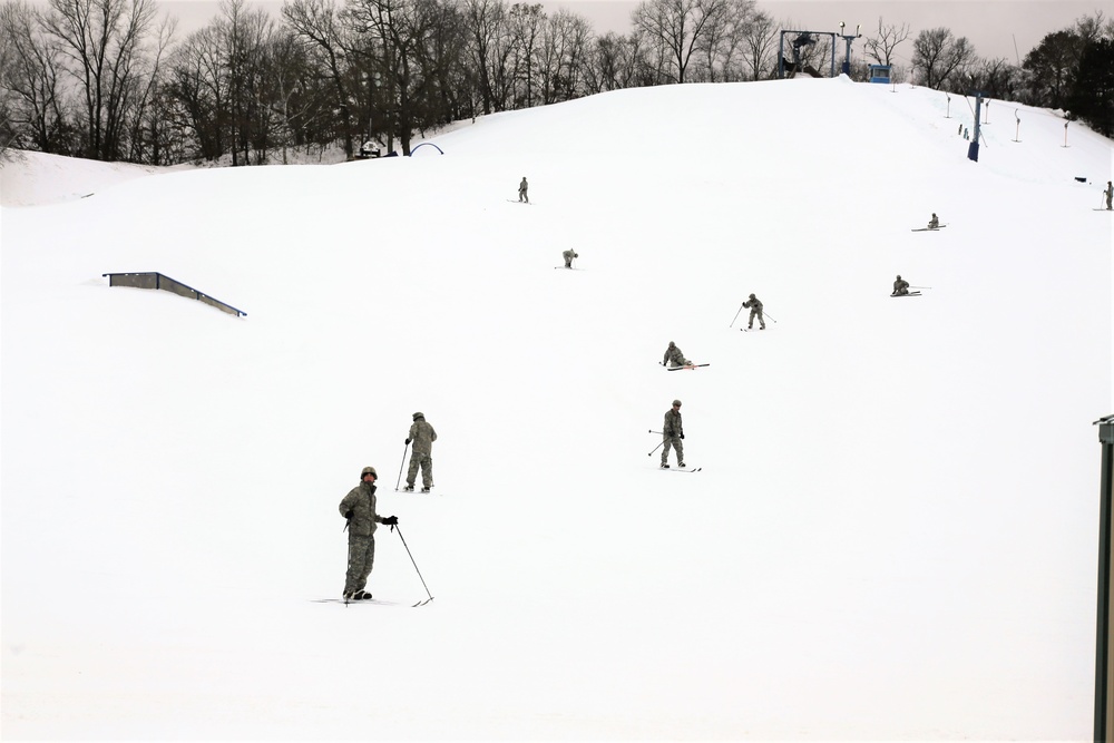 Students learn skiing techniques during Cold-Weather Operations Course at Fort McCoy