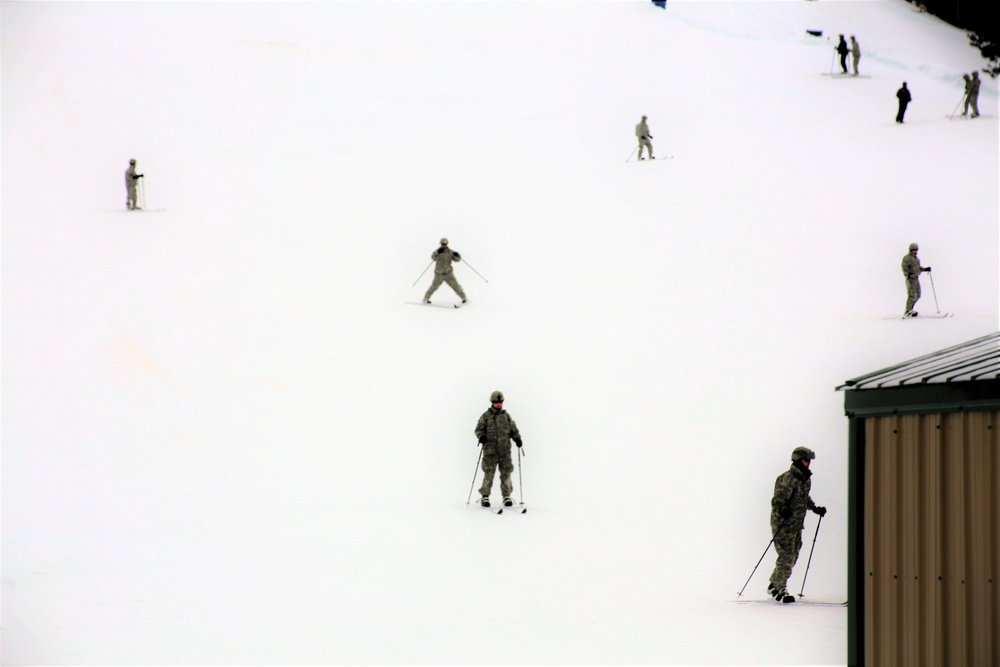 Students learn skiing techniques during Cold-Weather Operations Course at Fort McCoy