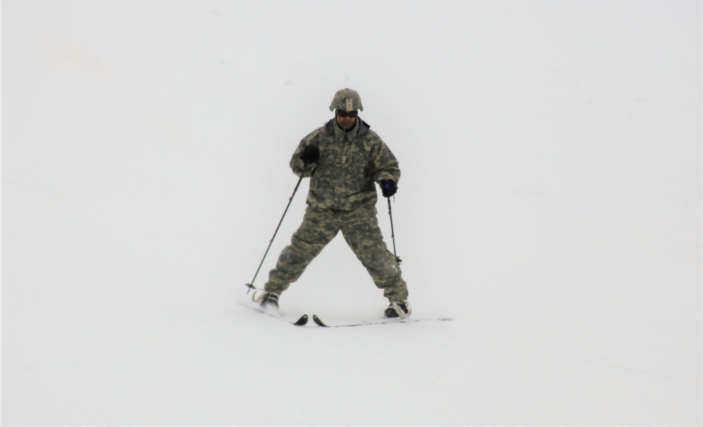 Students learn skiing techniques during Cold-Weather Operations Course at Fort McCoy