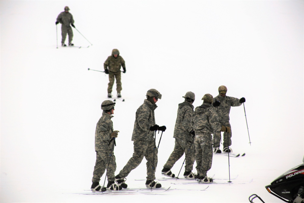 Students learn skiing techniques during Cold-Weather Operations Course at Fort McCoy