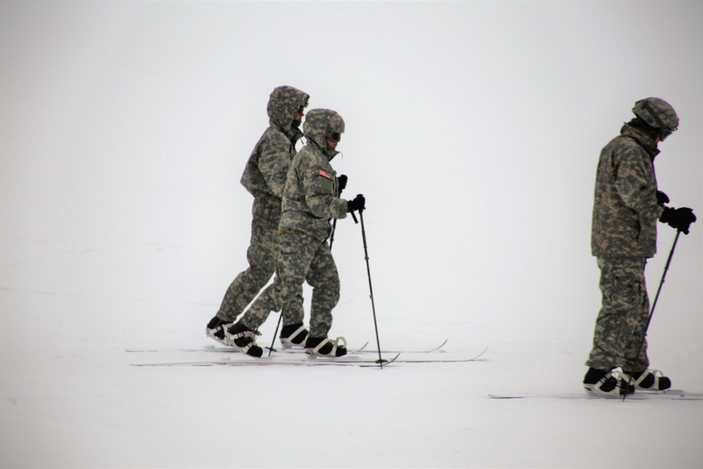 Students learn skiing techniques during Cold-Weather Operations Course at Fort McCoy