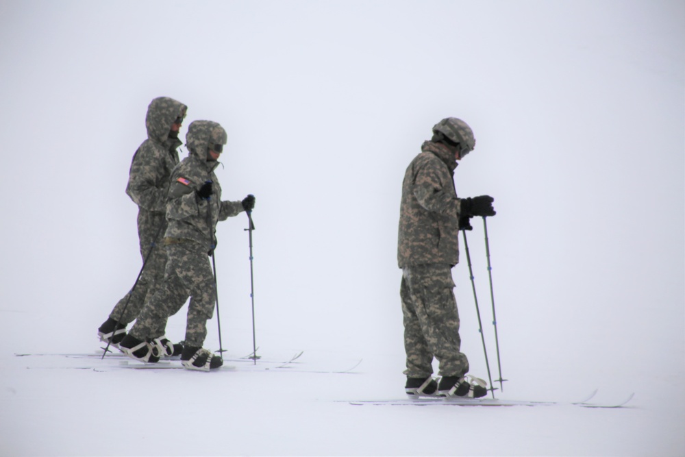 Students learn skiing techniques during Cold-Weather Operations Course at Fort McCoy