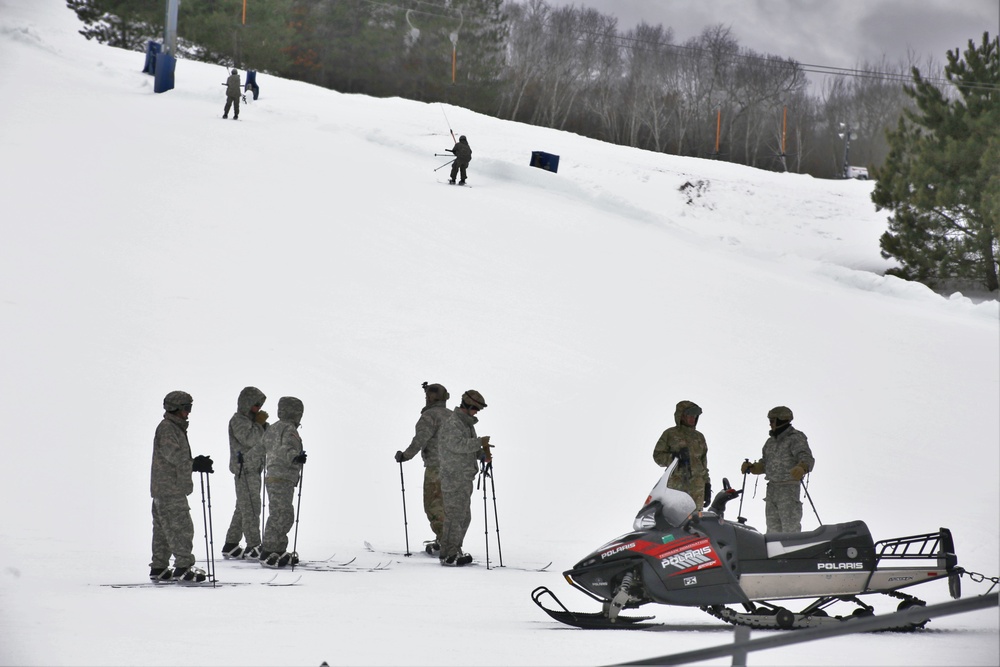 Students learn skiing techniques during Cold-Weather Operations Course at Fort McCoy