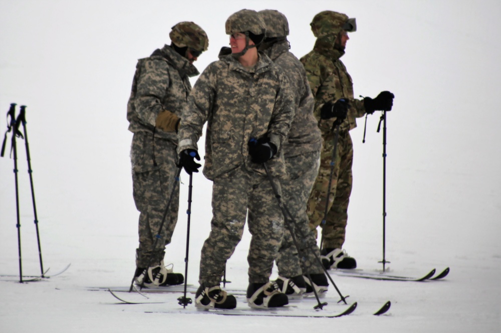 Students learn skiing techniques during Cold-Weather Operations Course at Fort McCoy