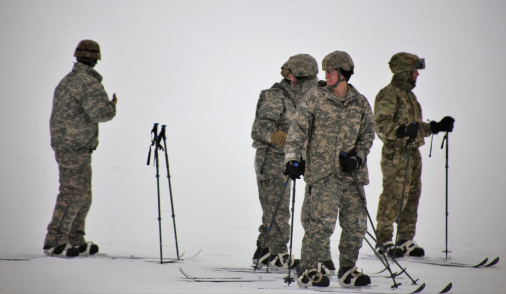 Students learn skiing techniques during Cold-Weather Operations Course at Fort McCoy