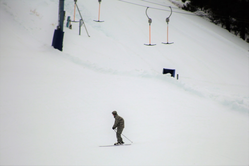 Students learn skiing techniques during Cold-Weather Operations Course at Fort McCoy