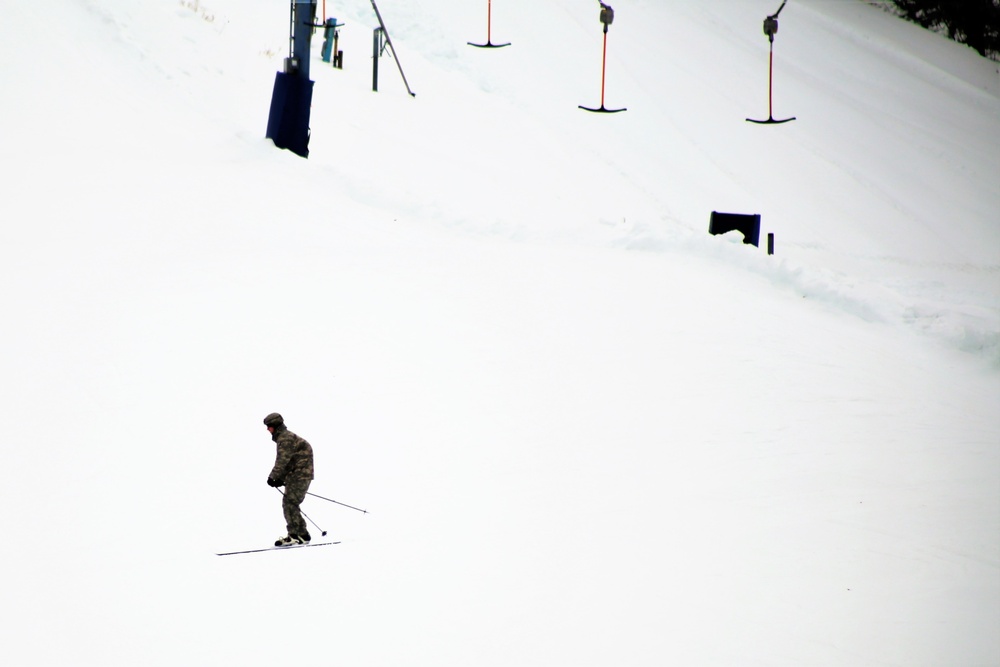 Students learn skiing techniques during Cold-Weather Operations Course at Fort McCoy