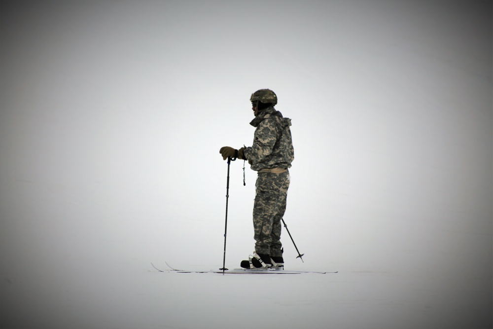 Students learn skiing techniques during Cold-Weather Operations Course at Fort McCoy