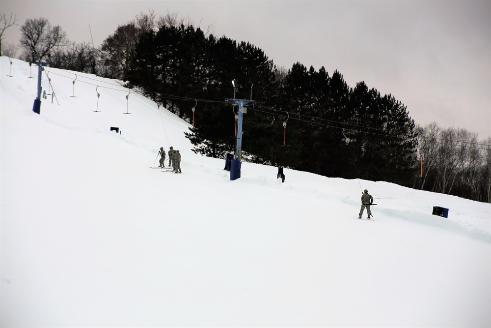 Students learn skiing techniques during Cold-Weather Operations Course at Fort McCoy