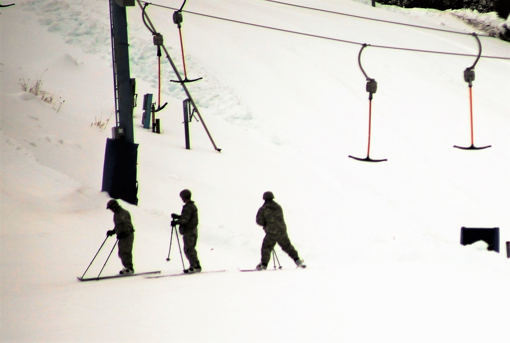 Students learn skiing techniques during Cold-Weather Operations Course at Fort McCoy