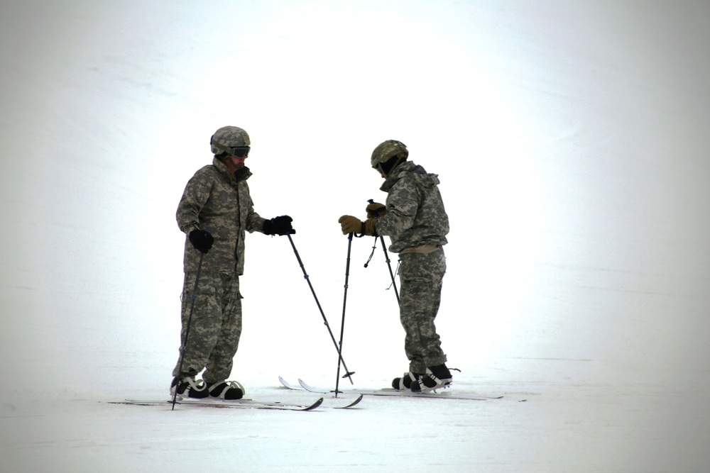 Students learn skiing techniques during Cold-Weather Operations Course at Fort McCoy