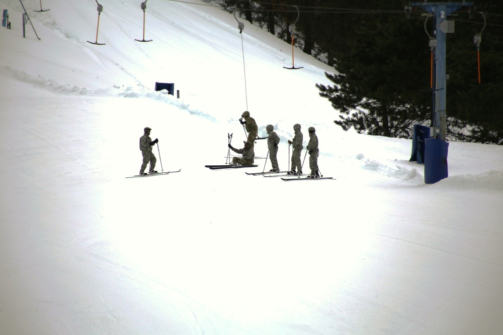 Students learn skiing techniques during Cold-Weather Operations Course at Fort McCoy