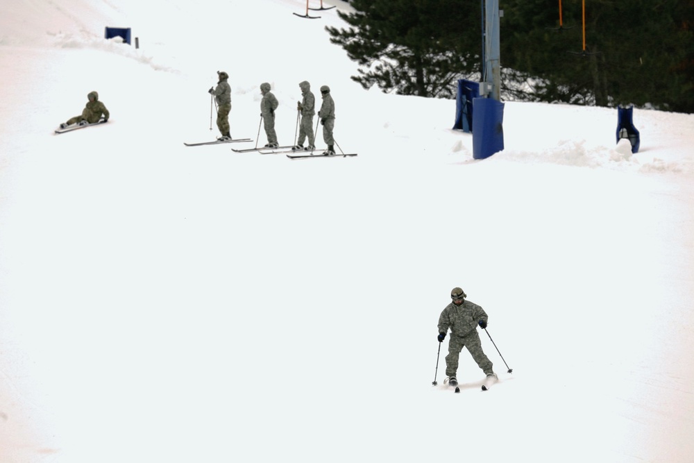 Students learn skiing techniques during Cold-Weather Operations Course at Fort McCoy