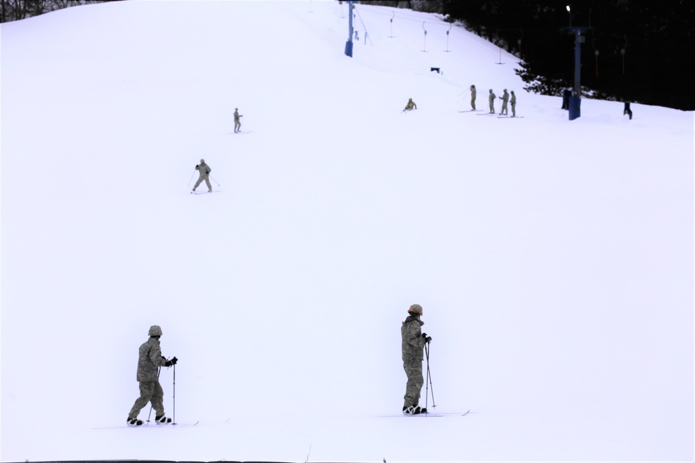 Students learn skiing techniques during Cold-Weather Operations Course at Fort McCoy