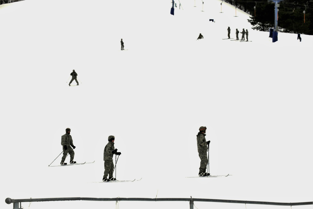 Students learn skiing techniques during Cold-Weather Operations Course at Fort McCoy