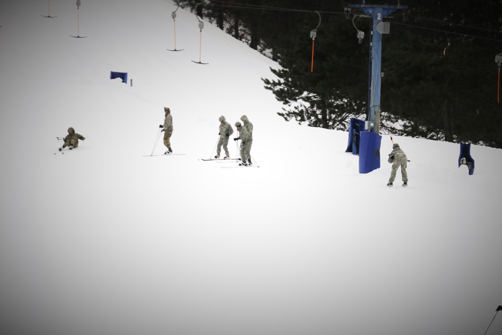 Students learn skiing techniques during Cold-Weather Operations Course at Fort McCoy