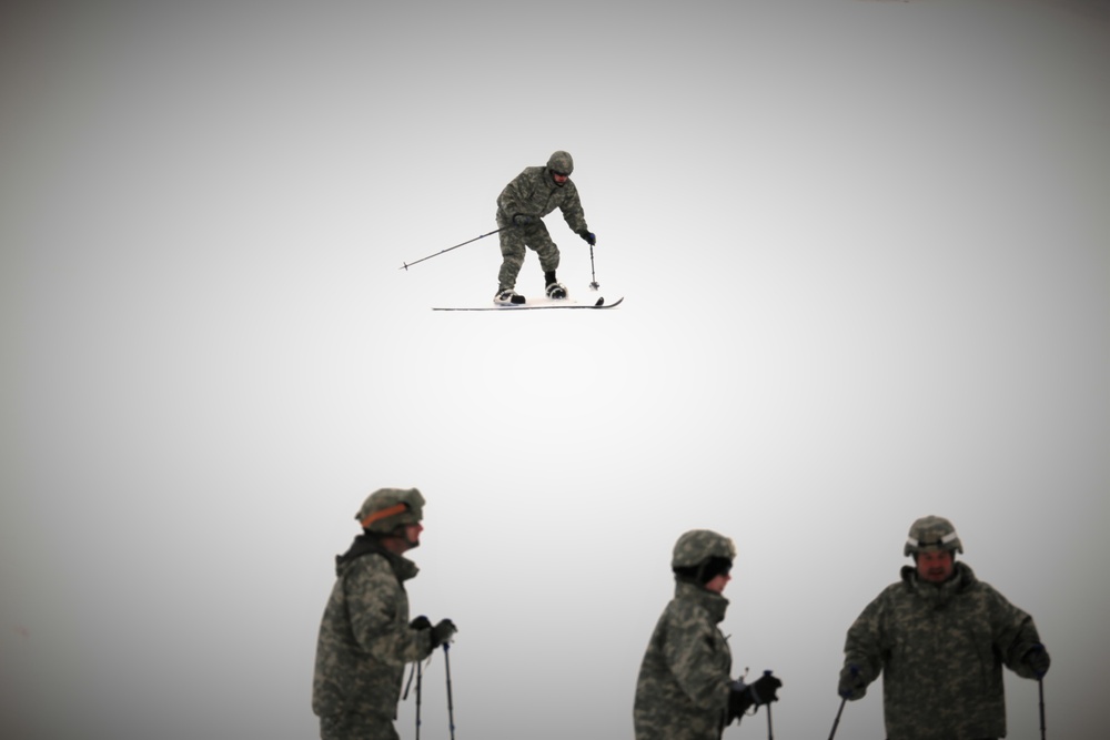 Students learn skiing techniques during Cold-Weather Operations Course at Fort McCoy