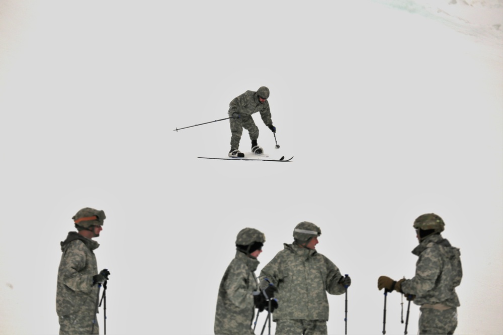 Students learn skiing techniques during Cold-Weather Operations Course at Fort McCoy