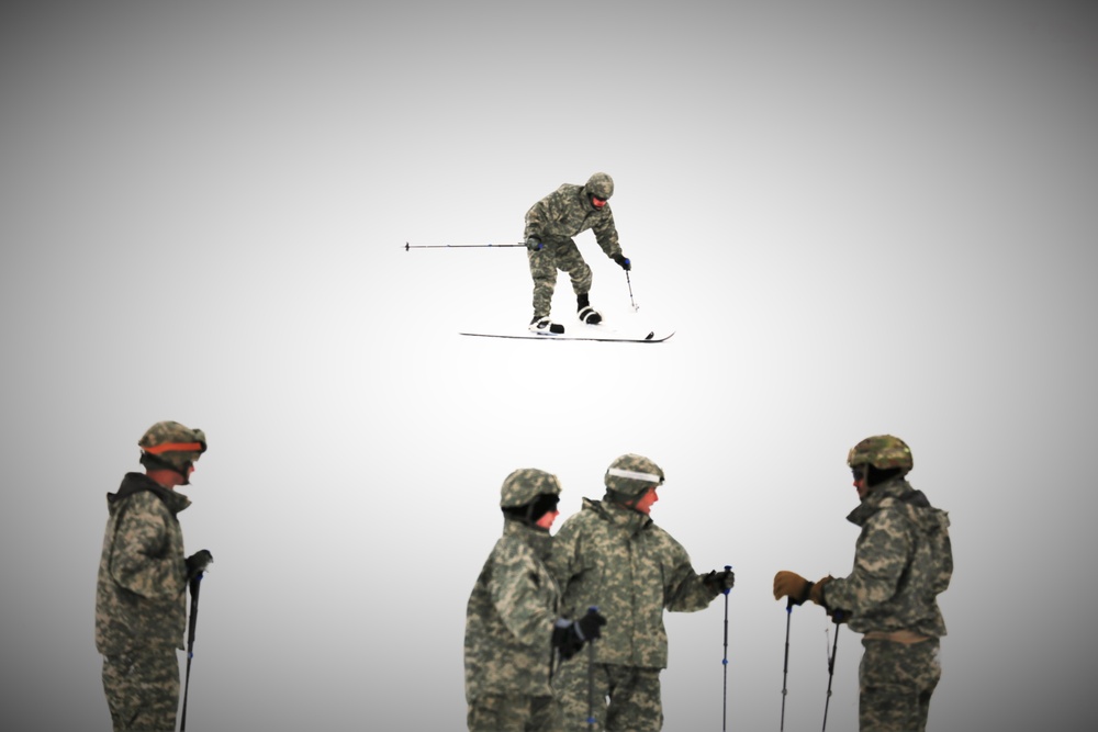 Students learn skiing techniques during Cold-Weather Operations Course at Fort McCoy