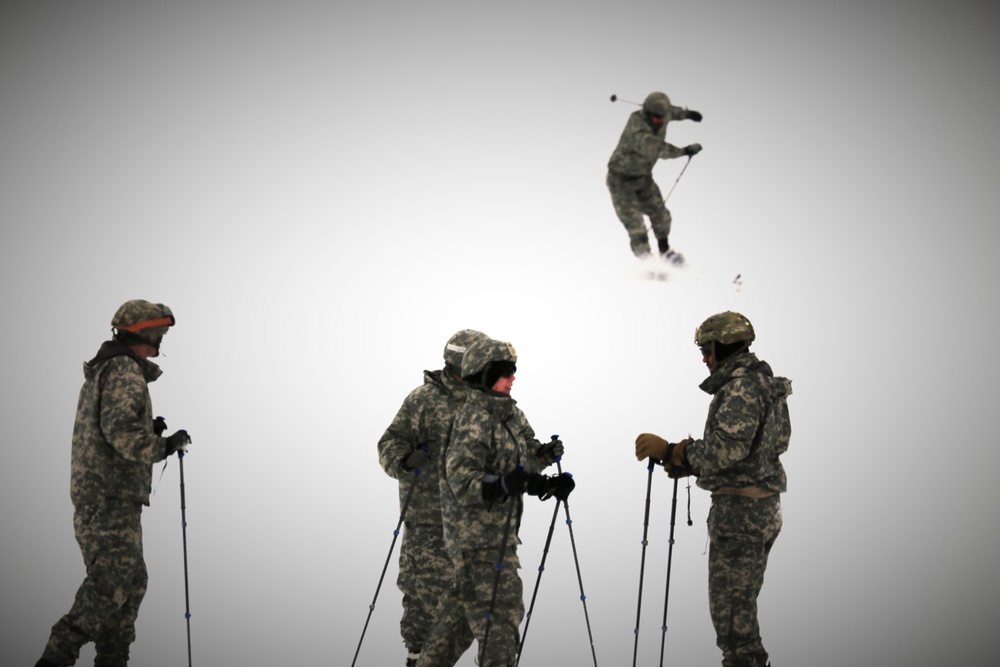 Students learn skiing techniques during Cold-Weather Operations Course at Fort McCoy