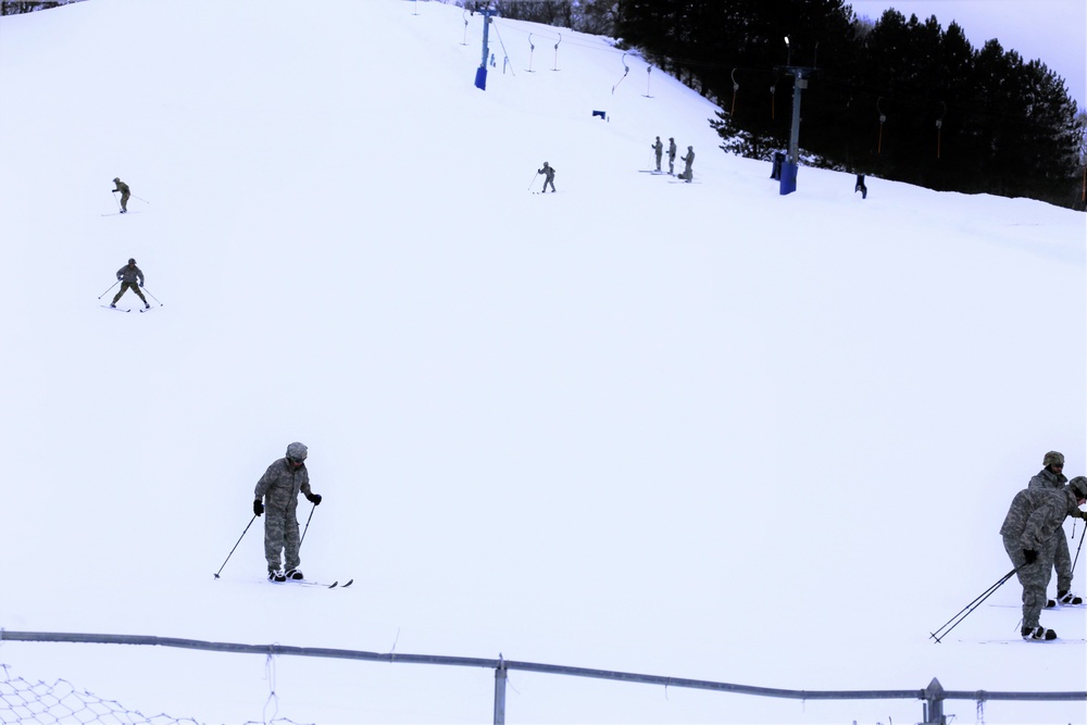 Students learn skiing techniques during Cold-Weather Operations Course at Fort McCoy