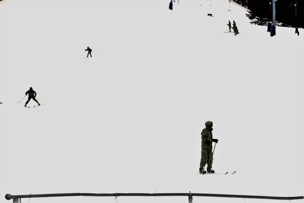 Students learn skiing techniques during Cold-Weather Operations Course at Fort McCoy