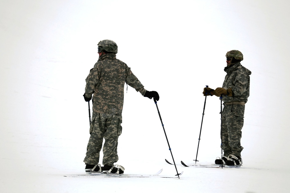 Students learn skiing techniques during Cold-Weather Operations Course at Fort McCoy