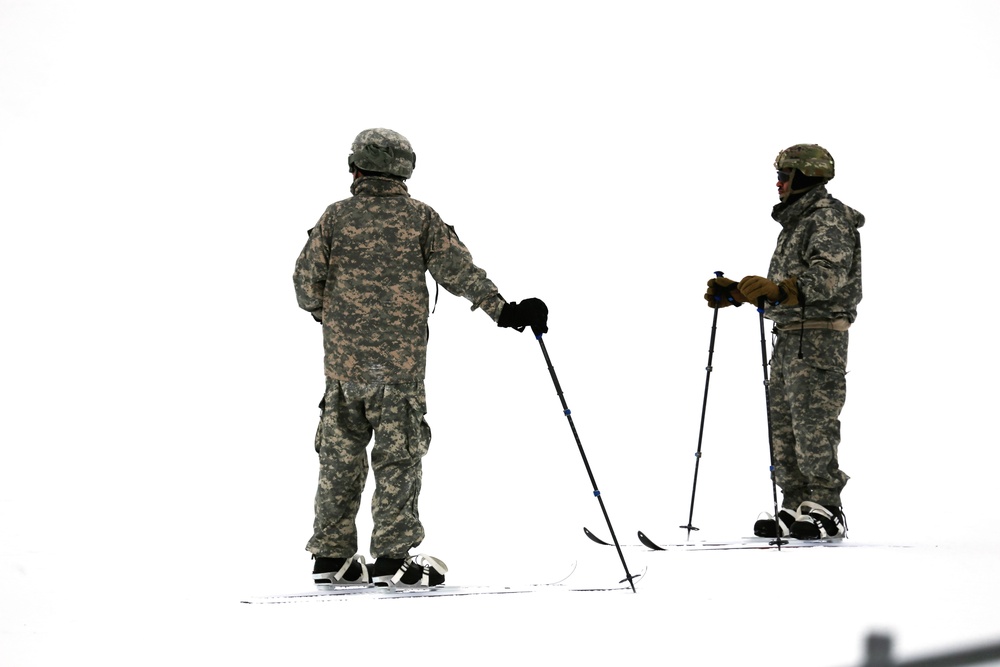 Students learn skiing techniques during Cold-Weather Operations Course at Fort McCoy