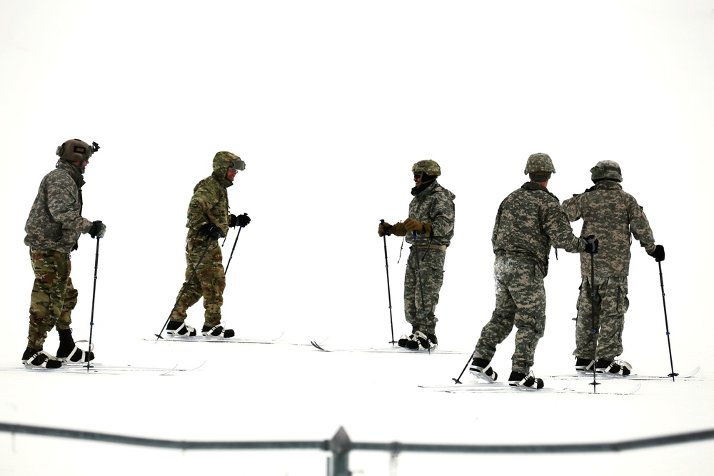 Students learn skiing techniques during Cold-Weather Operations Course at Fort McCoy