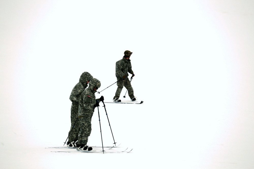 Students learn skiing techniques during Cold-Weather Operations Course at Fort McCoy