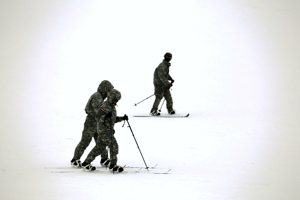 Students learn skiing techniques during Cold-Weather Operations Course at Fort McCoy