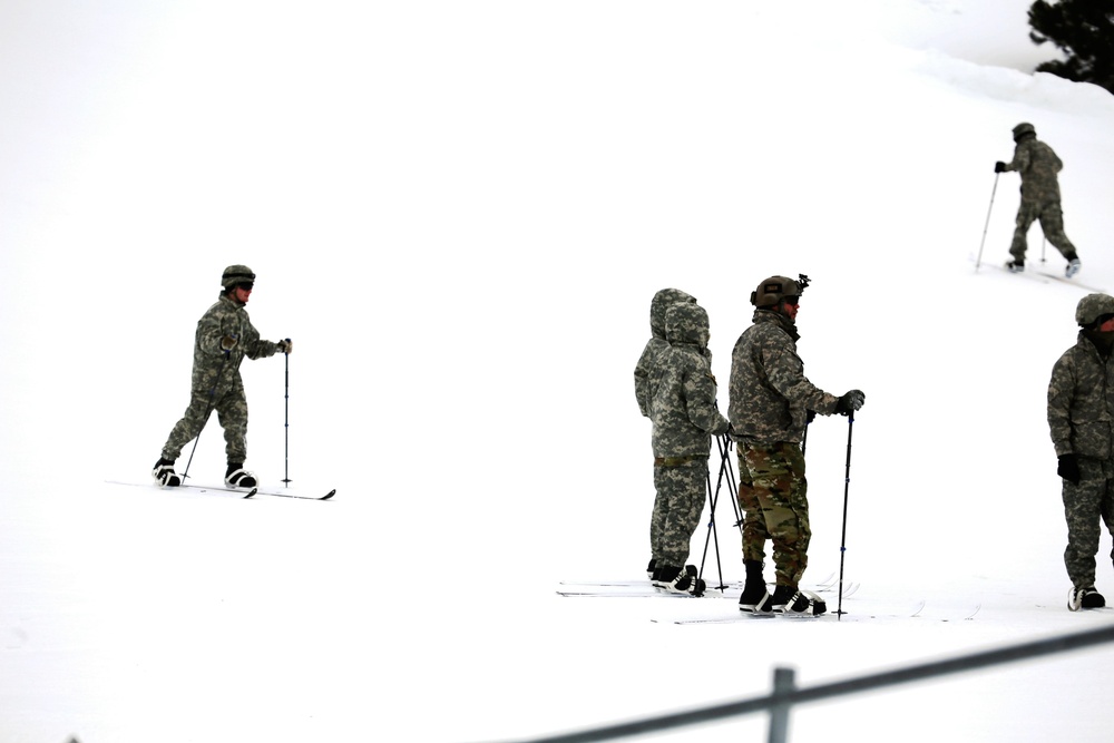 Students learn skiing techniques during Cold-Weather Operations Course at Fort McCoy