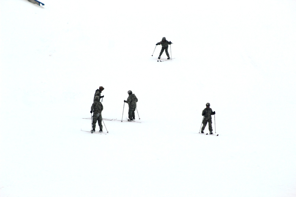 Students learn skiing techniques during Cold-Weather Operations Course at Fort McCoy