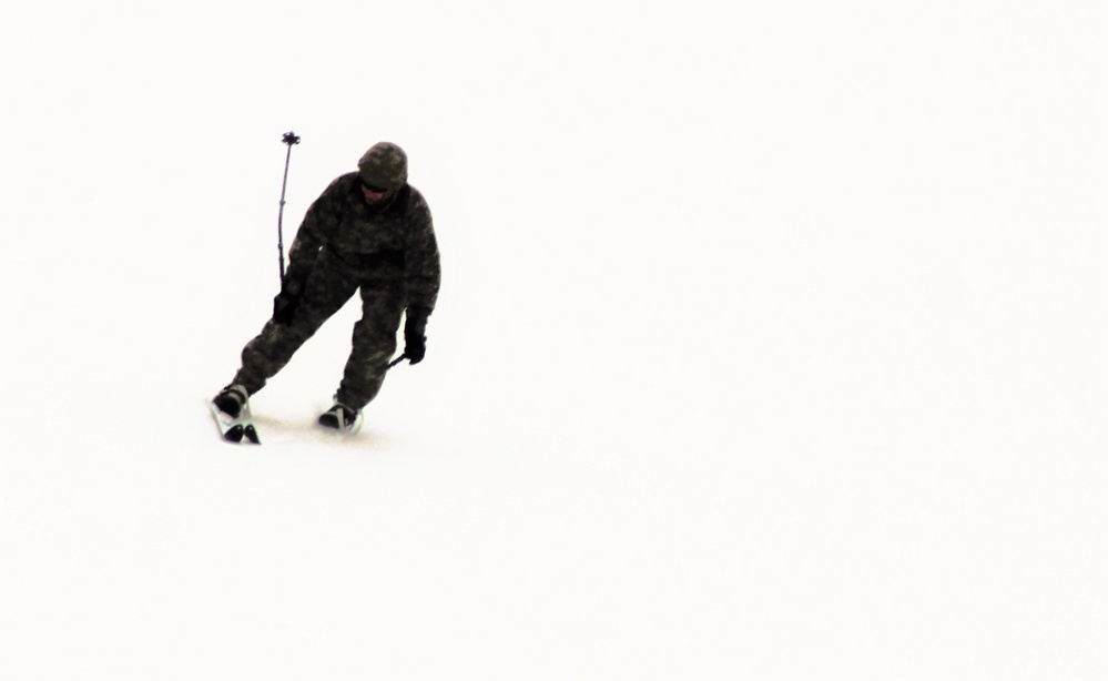 Students learn skiing techniques during Cold-Weather Operations Course at Fort McCoy