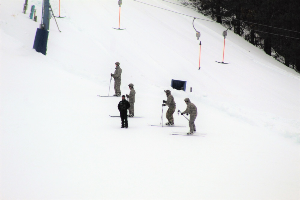 Students learn skiing techniques during Cold-Weather Operations Course at Fort McCoy