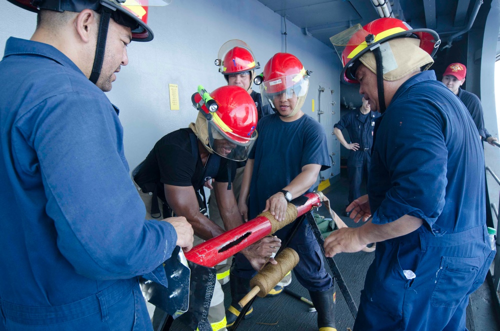 Frank Cable Holds Damage Control Drill