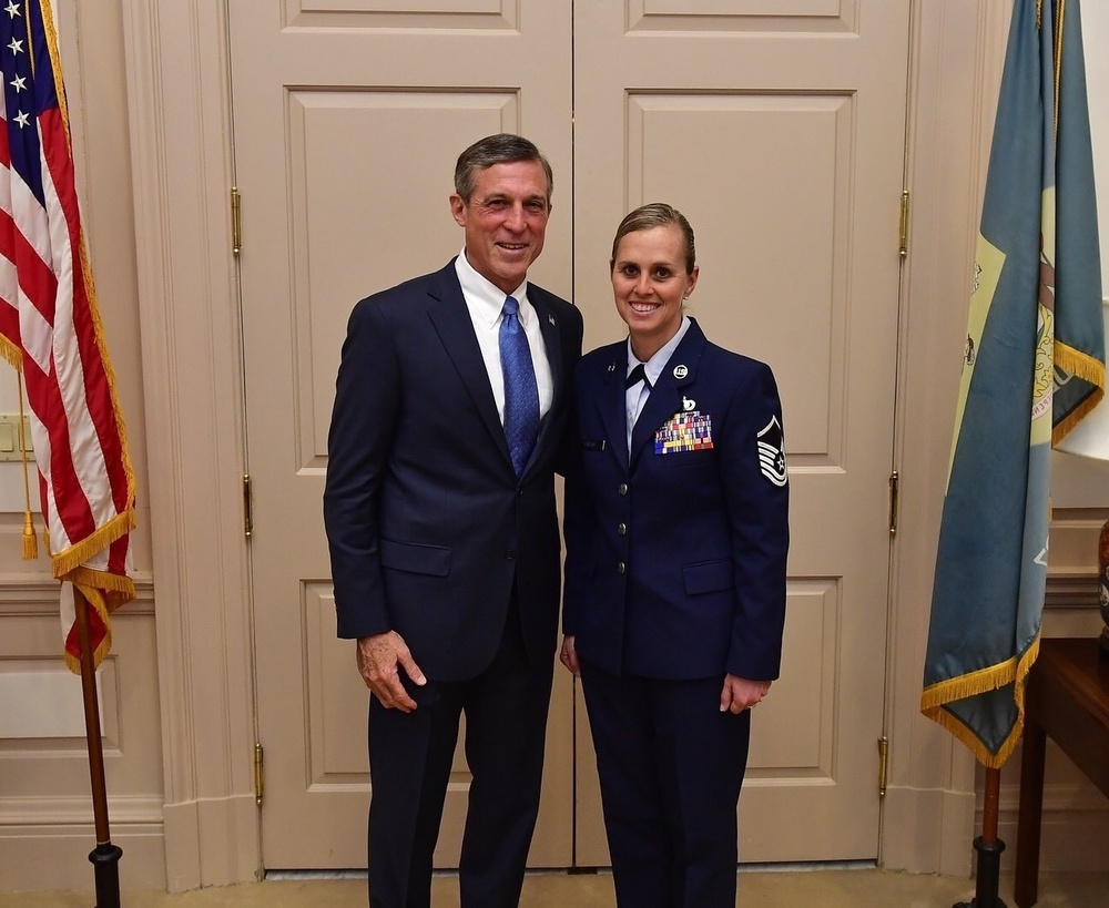 166th Comptroller Flight Superintendent recognized by Gov. Carney