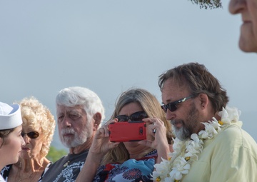 Ash scattering ceremony for a Pearl Harbor survivor