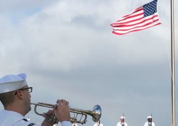 Ash scattering ceremony for a Pearl Harbor survivor