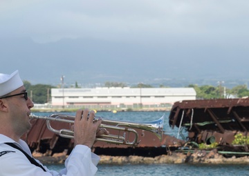 Ash scattering ceremony for a Pearl Harbor survivor