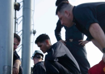 Sailors Repair Frank Cable Crane
